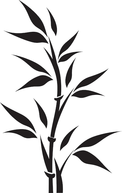 Vector bamboo elegance black logo design with vector icon black and bold bamboo plant vector emblem