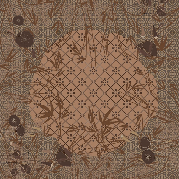 Bamboo floral batik pattern scarf 044