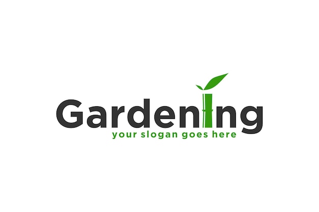 Бамбуковое садоводство дизайн логотипа лист растения органический зеленый лист