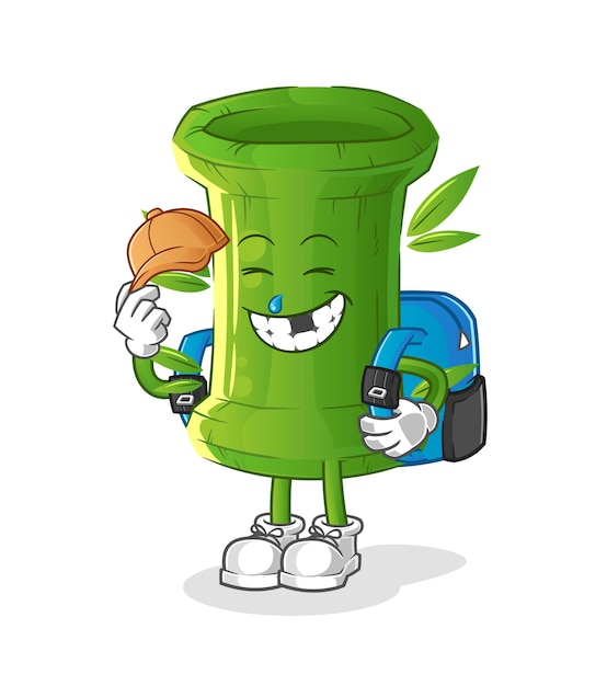 Bamboo goes to school vector. cartoon character