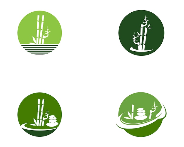 Bamboo icon spa logo design vector illustration