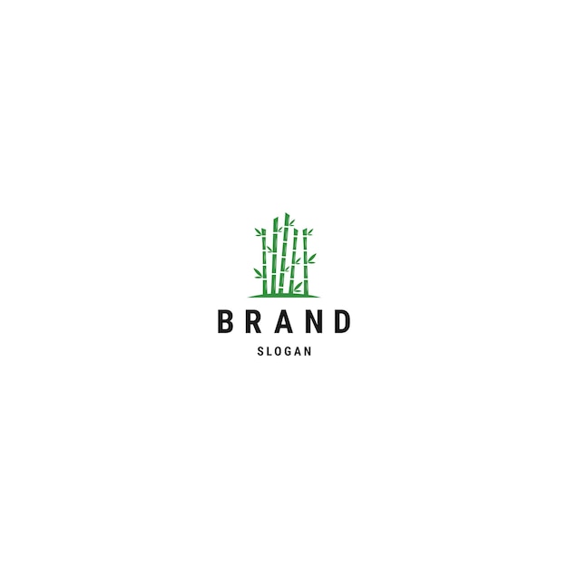 Bamboo logo concept flat icon design template