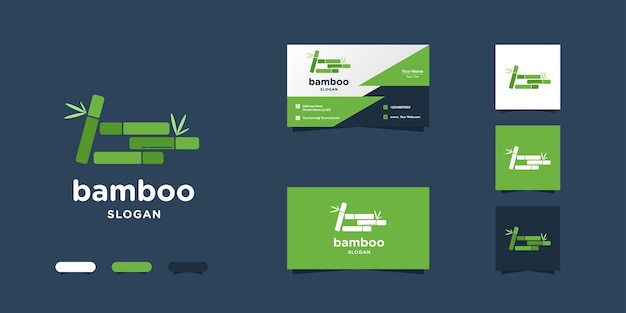 Vector bamboo logo design and business card