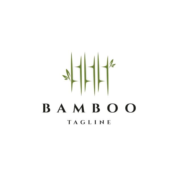 Bamboo logo design template flat vector illustration