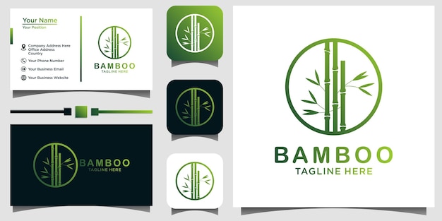 Modello di progettazione del logo di bambù