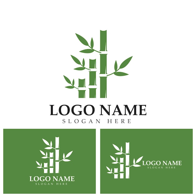 Bamboo logo template vector icon illustration design