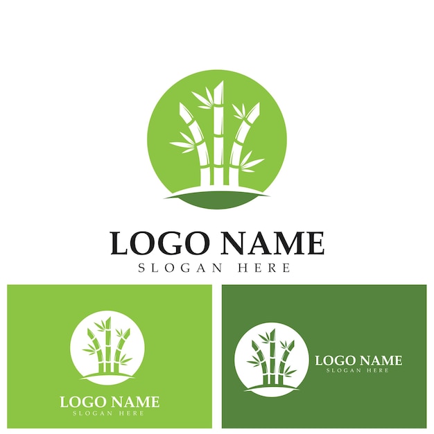 Vettore progettazione dell'illustrazione dell'icona di vettore del modello di logo di bambù