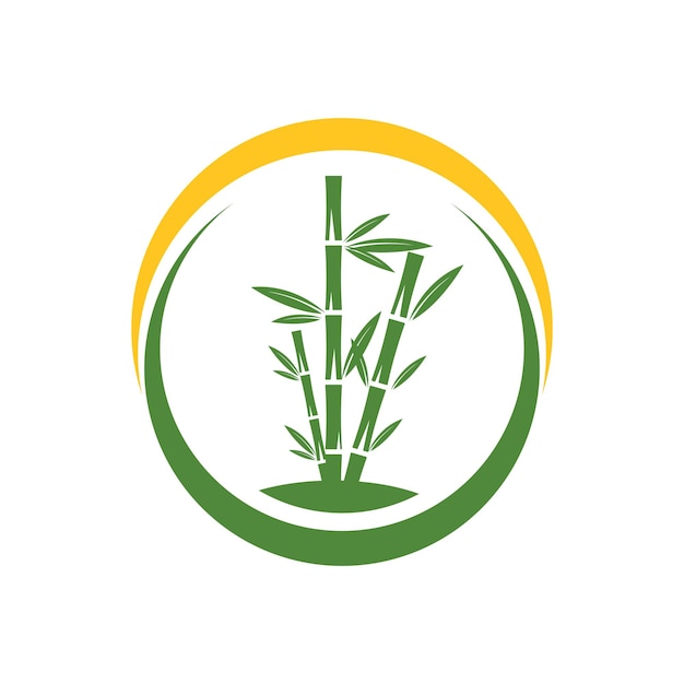 Бамбук логотип шаблон вектор значок иллюстрации дизайн