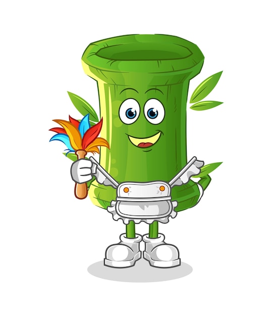 Bamboo maid mascot cartoon vector