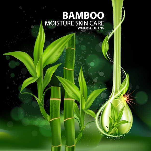 Bamboo realistic plant skincare cosmetic