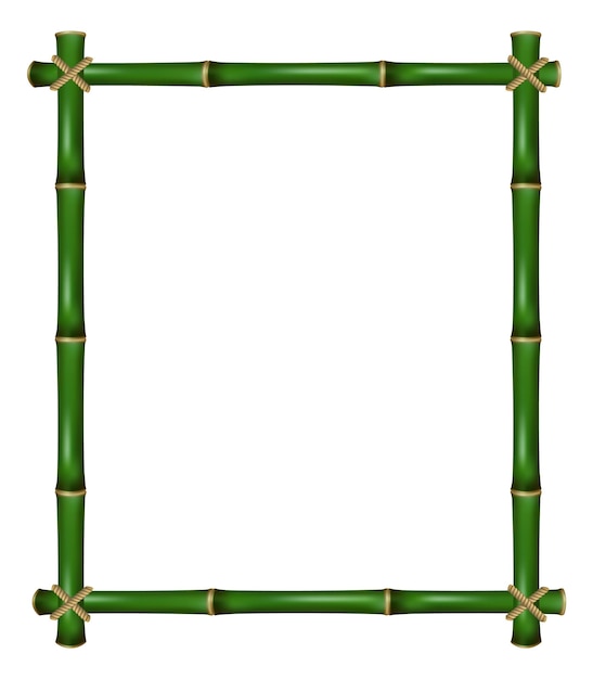 Vettore cornice rettangolare di bambù scheda bastone verde vuota