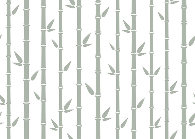 Бамбуковый бесшовный узор простой плоский бамбуковый фон с ветвью стебля и листьями дизайн фона природы абстрактная азиатская текстура векторная иллюстрация на белом фоне