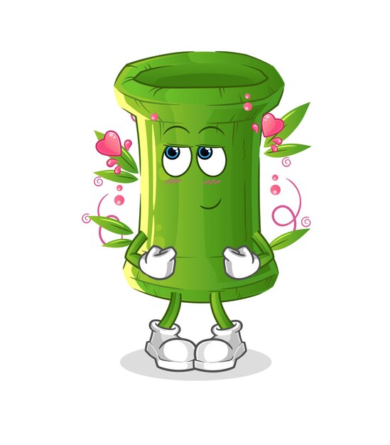 bamboo shy vector. cartoon character