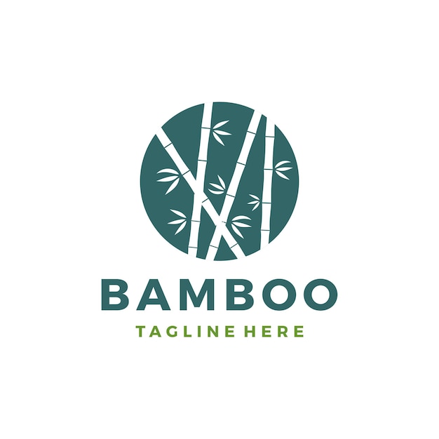 Bamboo silhouette logo design vector illustration