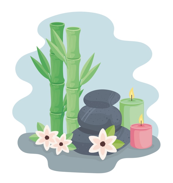 Bamboo and spa icons