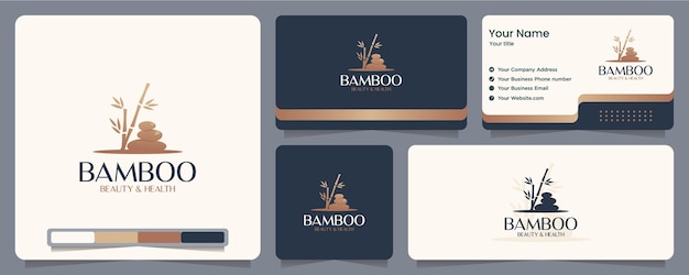 Бамбуковый камень, спа, баланс, визитная карточка и дизайн логотипа