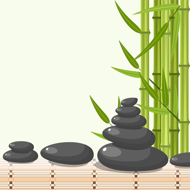 Vector bamboo and stones - spa background