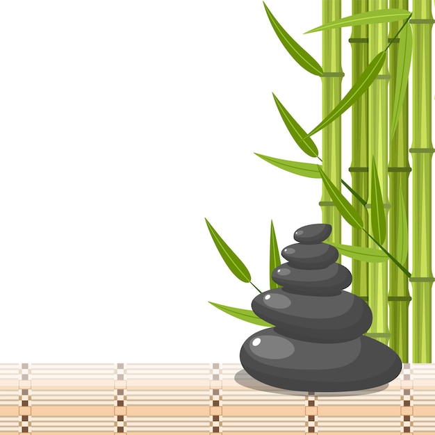 Vector bamboo and stones spa background