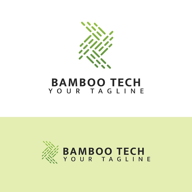 Векторная иллюстрация логотипа бамбуковой технологии, подходящая для вашей компании