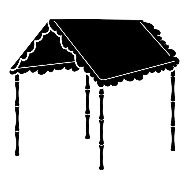 벡터 대나무 텐트 아이콘 흰색 배경에 고립 된 웹 디자인을 위한 대나무 텐트 벡터 아이콘의 간단한 그림