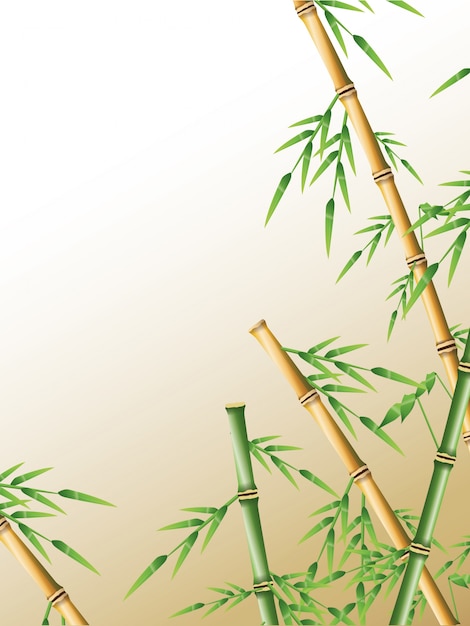 Vector bamboo trunk with leaves icon. nature plant decoration