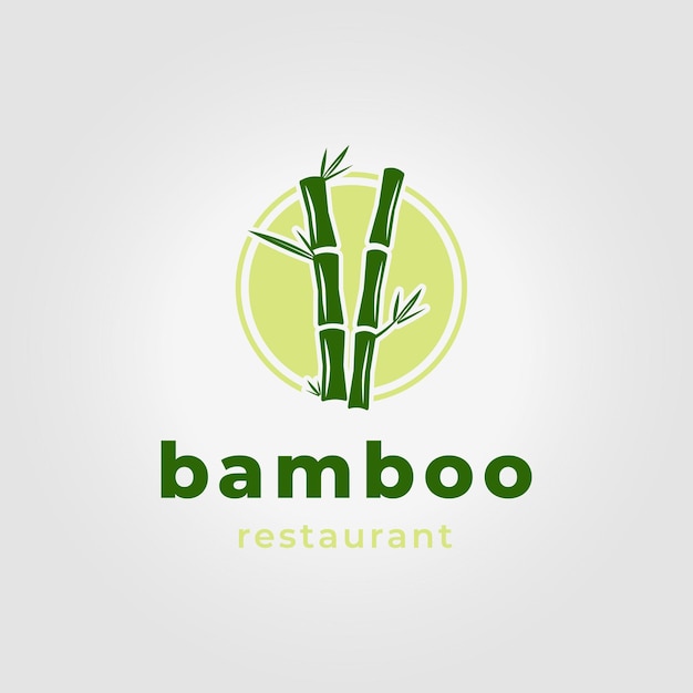 Bamboo With Emblem Logo Icon Design Illustration of Minimalist Bamboo