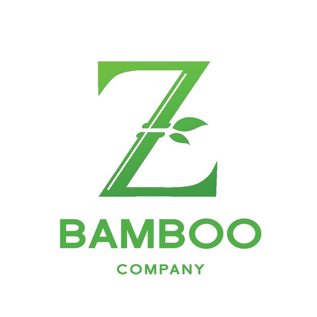 Vector bamboo z letter or alphabet vector logo template