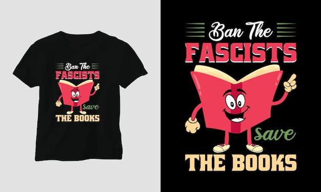 запретить фашистов сохранить книги концепция дизайна футболки книголюба