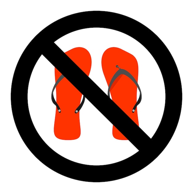 Ban flip flops sign