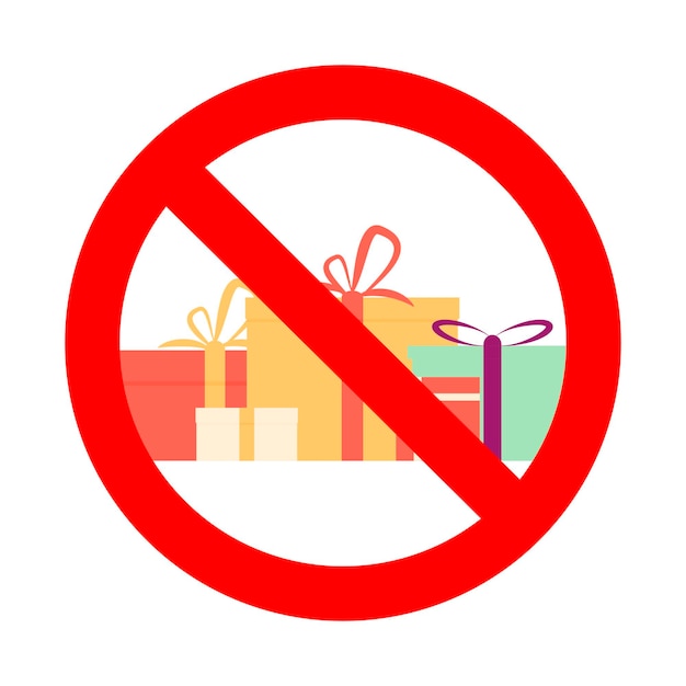 Ban gifts symbol for event birthday christmas and new year