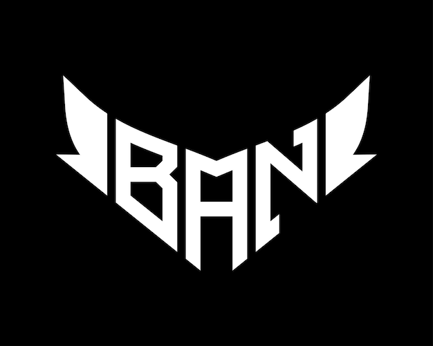 Вектор Шаблон дизайна логотипа буквы ban
