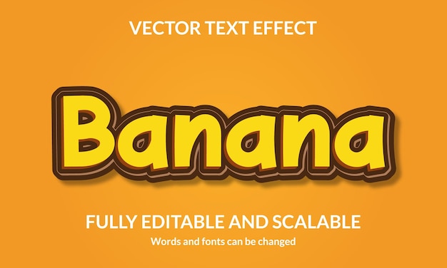 Banaan bewerkbaar 3D-tekststijleffect