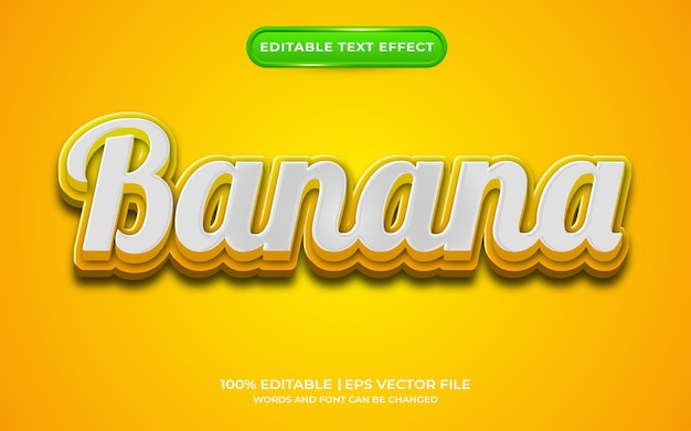 Banaan bewerkbaar teksteffect