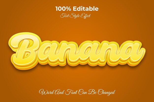 Banaan bewerkbare teksteffectsjabloon