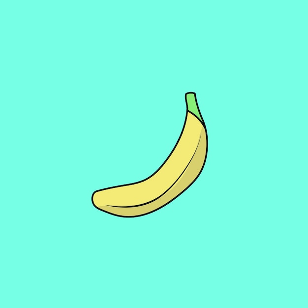 Banaan fruit cartoon stijl platte vector illustratie