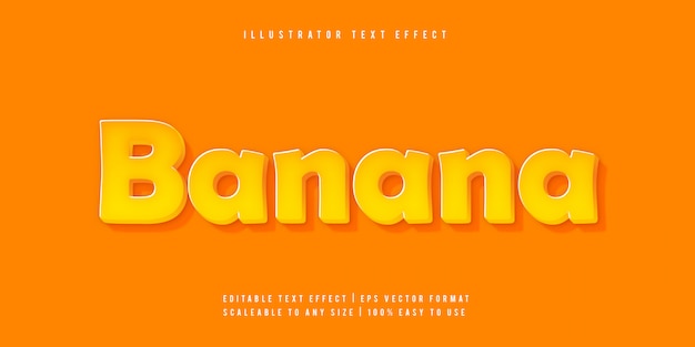 Banaan geel speels tekststijl lettertype-effect