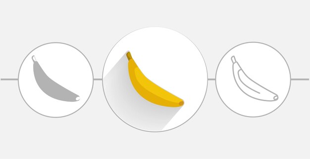 Banaan geïsoleerde platte illustratie banaan lijn pictogram