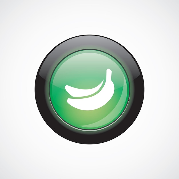 Banaan glas teken pictogram groene glanzende knop. ui website knop