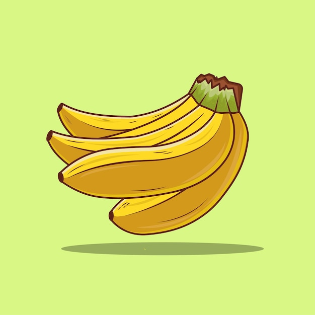 Banaan in cartoon stijl fruit eten zoete rijpe vectorillustratie