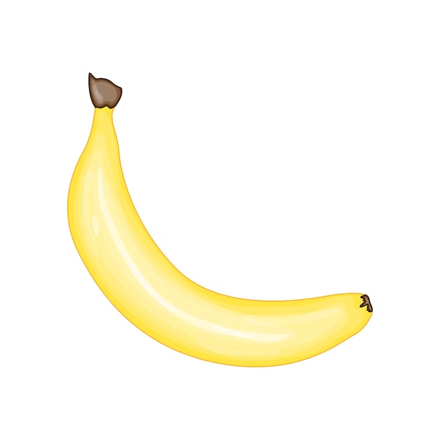 Banaan in schattige cartoonstijl. vectorillustratie geïsoleerd op een witte achtergrond.