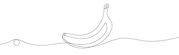 Banaan Line Art Tekening Doorlopende lijntekening van banaan Vector illustratie