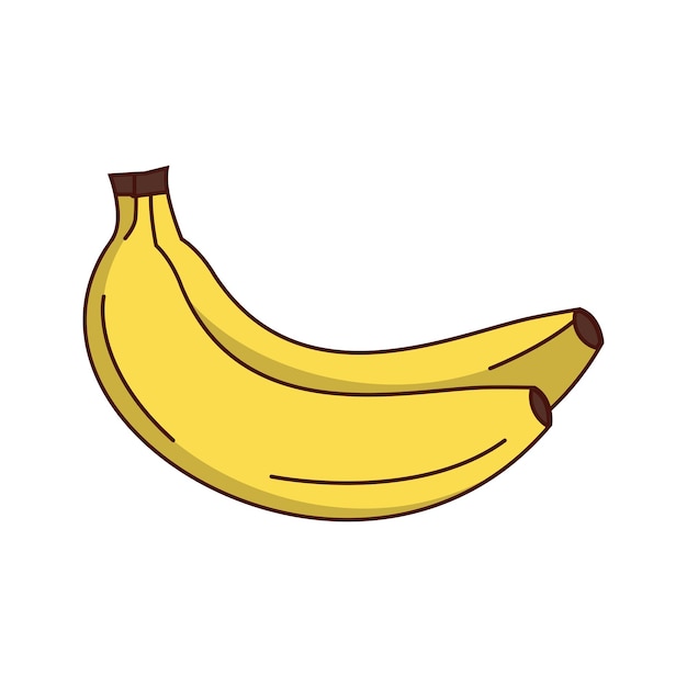 Vector banaan op een witte achtergrond