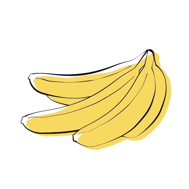 Banaan pictogram fruit ontwerp schets stijl