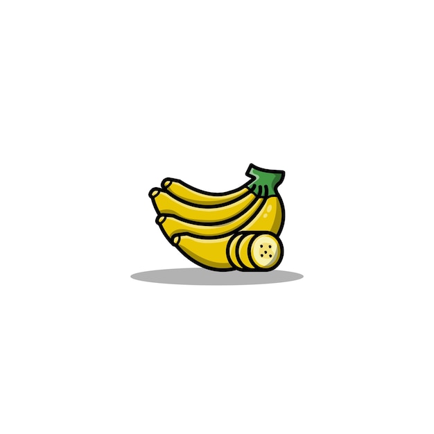 Banaan plat pictogram ontwerp logo