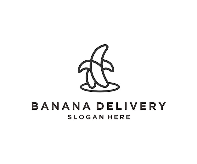 banaan run logo ontwerp vectorillustratie