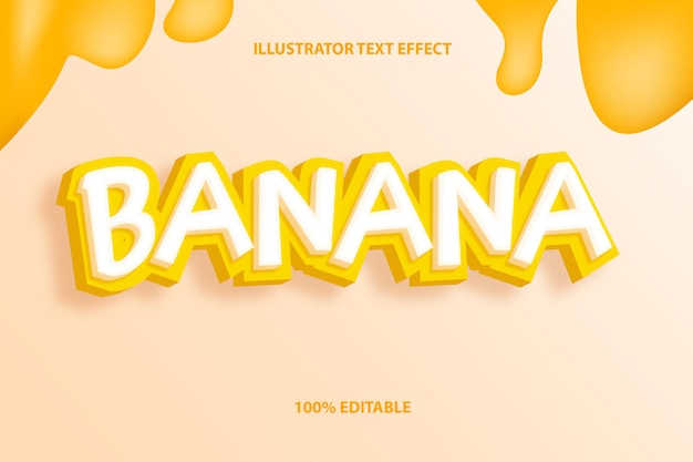Vector banaan teksteffect of fruit teksteffectstijl