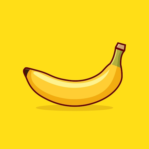 Banaan Vector Pictogram Kunst Illustratie. Flat Cartoon Style geïsoleerde Tekening Banaan voor Web Landing Page