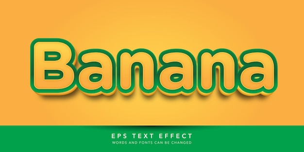 Редактируемый текстовый эффект банан 3D