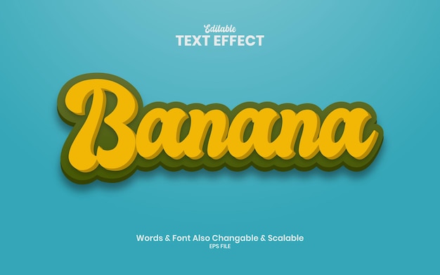 Effetto di testo vettoriale 3d banana