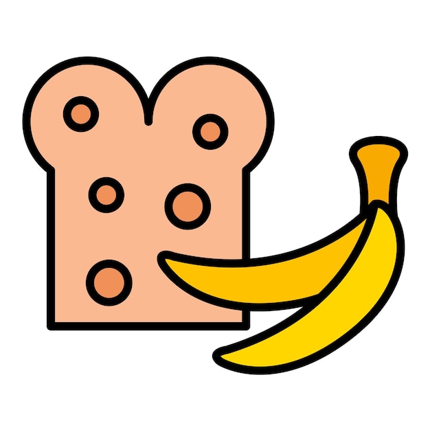 Banana Bread Flat Illustration